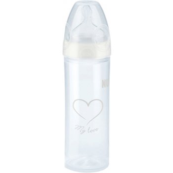 NUK New Classic láhev Love silikon bílá 250ml