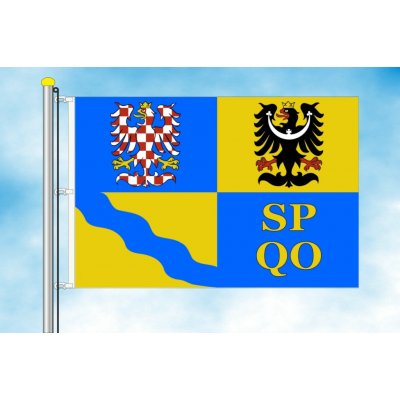 LIBEA, s.r.o. Vlajka Olomouckého kraje Rozměr: 40×60 cm, Uchycení: Karabiny na stožár – Hledejceny.cz