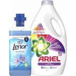 Gel na praní Ariel 2,15 l 43 PD na barevné + Aviváž Lenor 850 ml Spring modrá
