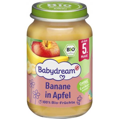 Babydream BIO ovocné pyré banán a jablko 190 g – Zboží Dáma