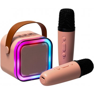 KIK Karaoke bluetooth reproduktor bezdrátový růžový – Zboží Mobilmania