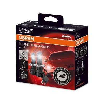 OSRAM H4 NIGHT BREAKER LED StVZO-kompatibilní LED retrofit žárovka +230% více světla 2ks – Zbozi.Blesk.cz