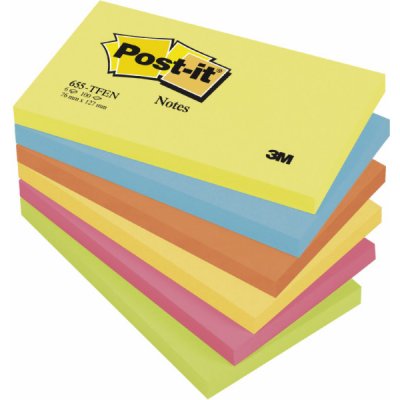 Bloček samolepicí 3M Post-it, 76x127 mm, energetic, 6x100 lístků – Hledejceny.cz