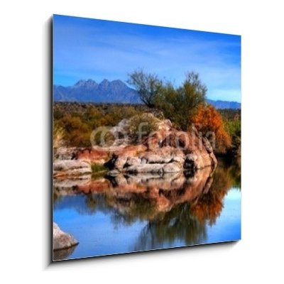 Obraz 1D - 50 x 50 cm - Desert Pond Pouštní rybníček – Zboží Mobilmania