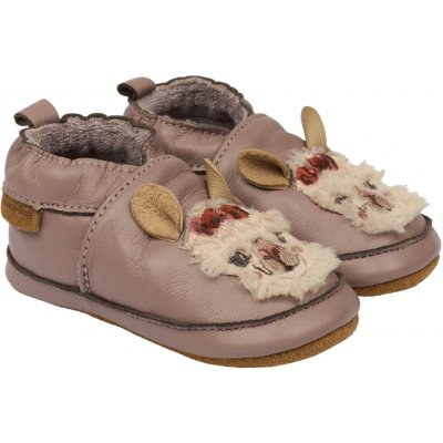 MIMikk-Line kožené capáčky s koženou podrážkou růžové – Sleviste.cz