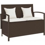 OMAXI s hnědý polyratanovým polštářem 666581 – Zboží Mobilmania