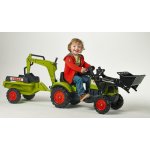 FALK Šlapací traktor 2040N Claas Arion 410 s nakladačem rypadlem a vlečkou – Zboží Dáma