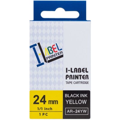 PRINTLINE kompatibilní páska s Casio XR-24YW1 24mm, 8m, černý tisk/žlutý podklad PLTC21, XR24YW1