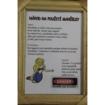 Rámeček Návod na manželku – Zboží Dáma