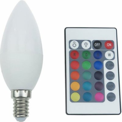ACA Lighting LED SMD CANDLE E14 230V 4W IR RGB+3000K 120st. 300lm Ra80 – Hledejceny.cz