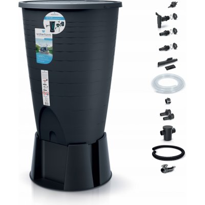 PROSPERPLAST Sud na dešťovou vodu s podstavcem a příslušenstvím PERUNO SET antracit 260l – Hledejceny.cz