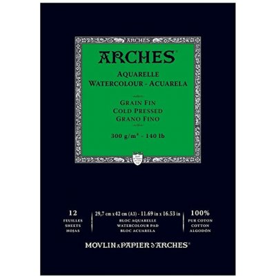 Arches Aquarelle Skicák v lepené vazbě 29,7 x 42 cm 300g 12 listů CP – Zboží Dáma