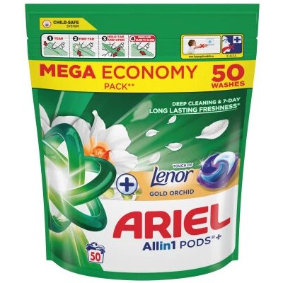 Ariel Allin1 Pods +Touch of Lenor Gold Orchid kapsle na praní 50 PD – Hledejceny.cz