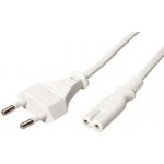 Value Kabel síťový 2pinový, CEE 7/16(M) - IEC320 C7, 3m, bílý - 19.99.2091 – Sleviste.cz