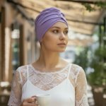 Ebbie bavlněný turban-lotus LILAC CHIC – Zboží Dáma