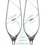 Svatební skleničky na sekt Diamante Silhouette s krystaly Swarovski 2 ks – Hledejceny.cz