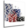 Obraz Obraz s hodinami 1D - 50 x 50 cm - Casino Chips, Poker Chips Kasinové čipy, pokerové žetony