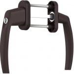 ROTO Balkonový set uzamykatelných klik včetně rozetek VICTORY Barva: Hnědá RAL 8019 – Zboží Mobilmania