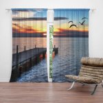 Sablio Závěs Západ slunce nad molem: 2ks 140x250cm – Hledejceny.cz