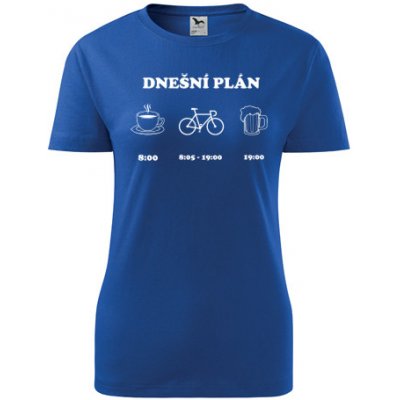 Modré dámské tričko cyklo plán dárek pro cyklistku – Zboží Dáma