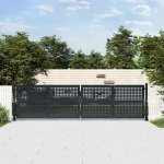 vidaXL Zahradní brána antracitová 400x125 cm Ocelová – Hledejceny.cz