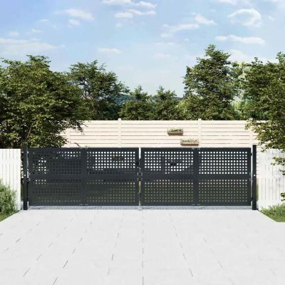 vidaXL Zahradní brána antracitová 400x125 cm Ocelová – Hledejceny.cz