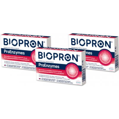 Biopron ProEnzymes probiotika pro úlevu při nadýmání a dietních chybách 3 x 10 tobolek – Hledejceny.cz