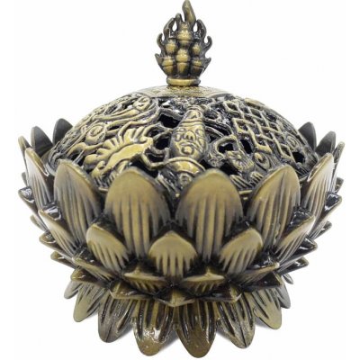 Nefertitis Kadidelnice kovová Lotosový květ barva bronzová NF29770 - cca 9 cm – Zboží Dáma