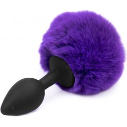 AfterDark Butt Plug with Pompon Black/Purple Size S