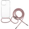 Pouzdro a kryt na mobilní telefon FIXED Pure Neck s růžovou šňůrkou na krk Apple iPhone 13 Pro FIXPUN-793-PI