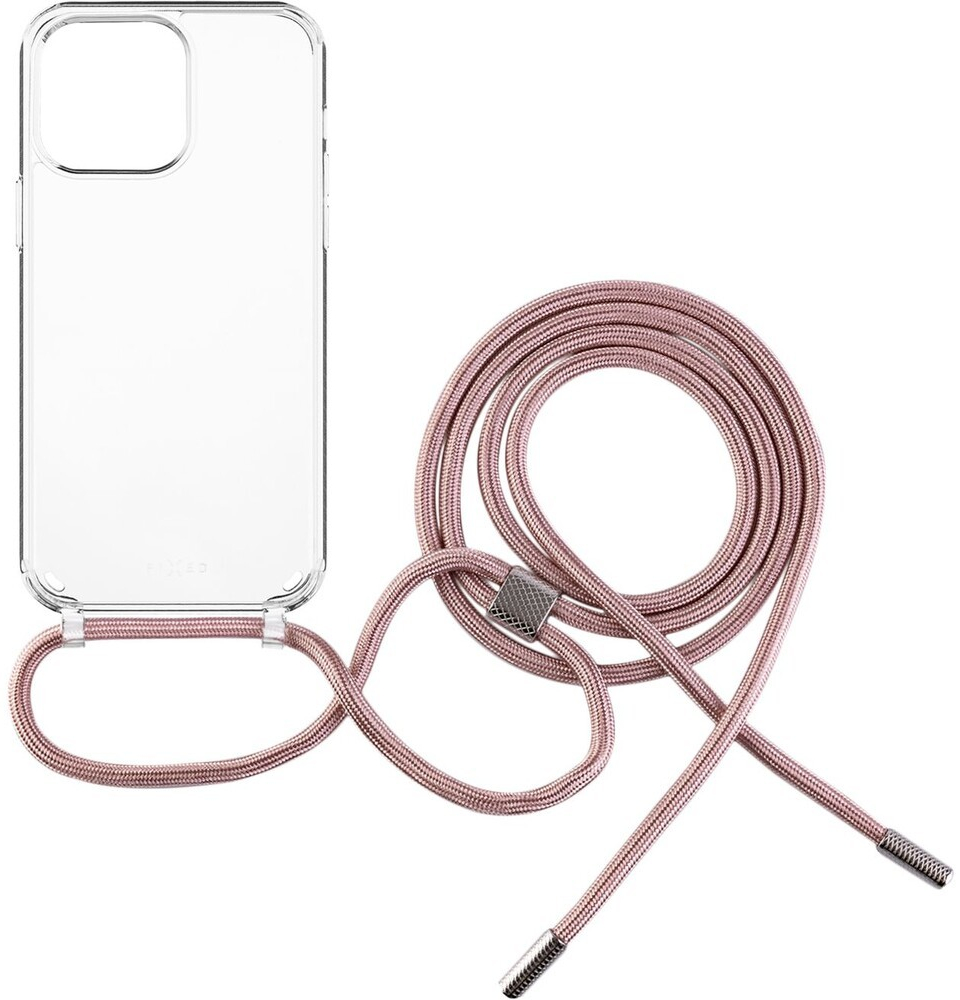 FIXED Pure Neck s růžovou šňůrkou na krk Apple iPhone 13 Pro FIXPUN-793-PI