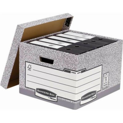 Fellowes Archivní krabice velká šedá/bílá 38 x 28,7 x 43 cm – Sleviste.cz