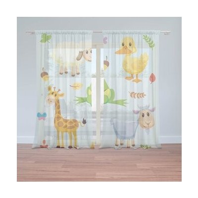 Sablio Záclony Zvířátka 3: 2ks 150x250cm – Hledejceny.cz