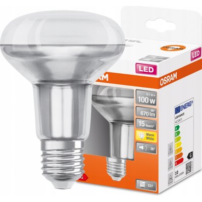 Osram LED žárovka R80 100 9,1 W E27 2700 K teple bílá – Hledejceny.cz