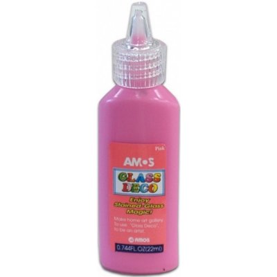 Amos Slupovací barva na sklo Glass Deco 22ml růžová – Hledejceny.cz