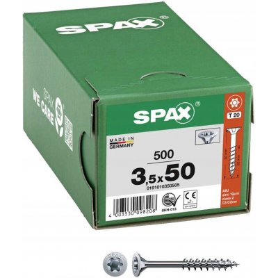 Zápustné vruty Spax 3,5x50 mm 500 kusů – Hledejceny.cz