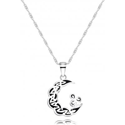 Šperky eshop z stříbra měsíc s ornamenty a patinou triskelion O16.10 – Zboží Mobilmania