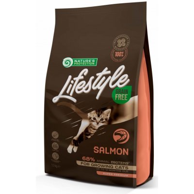 Nature's Protection Cat Dry LifeStyle GF Kitten Salmon 7 kg – Zboží Mobilmania