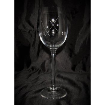 LsG Crystal Skleničky s krystaly Swarovski na bílé víno ručně broušené dekor Karla satén CX 833 6 x 240 ml