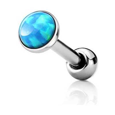 Šperky4U cartilage piercing do ucha světle modrý opál CP1087-OP06-03