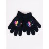 Dětské rukavice Dívčí pětiprsté rukavice Yoclub s hologramem RED-0068G-AA50-004 Black