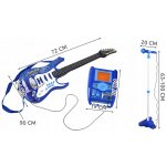 Kruzzel 22409 Dětská rocková elektrická kytara a zesilovač a mikrofon modrá – Zboží Dáma