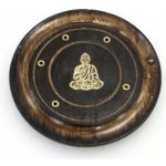 Indie Stojánek na vonné tyčinky talířek dřevo Buddha 10 cm – Hledejceny.cz