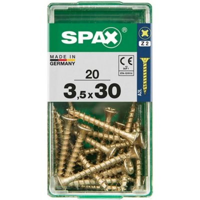 Spax Uni vrut zápust.hlava PZ/Z2 4CUT a plným závitem Yellox 35 x 30 mm 20 ks – Hledejceny.cz
