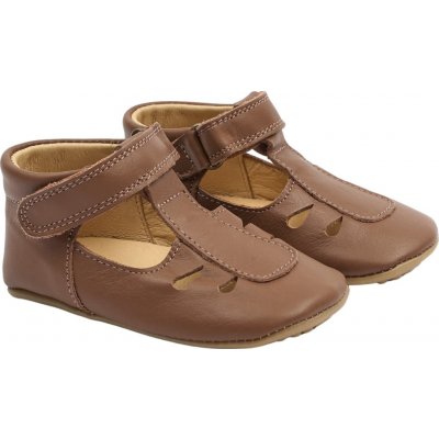 POMPOM Kožené capáčky Beginners sandálky Camel tmavě hnědé – Zboží Mobilmania