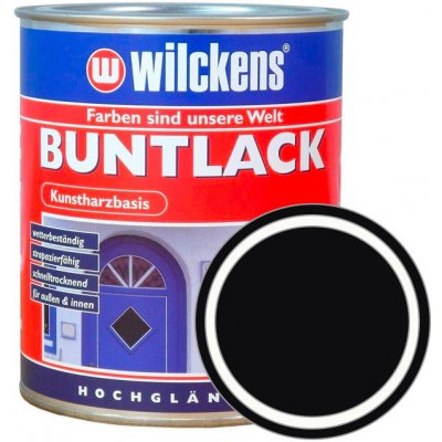 WILCKENS Syntetická vrchní barva v lesku BUNTLACK HOCHGLAENZEND 750 ml RAL 9005 - černá – Zbozi.Blesk.cz