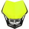 Moto řídítko UNI přední maska včetně světla V-Face FULL LED, RTECH (neon žlutá/černá)