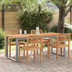 OMAXI 784322 Zahradní jídelní stůl Šedá 200 x 90 x 75 cm – Hledejceny.cz