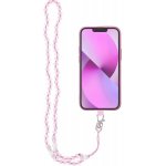 Přívěsek na telefon CRYSTAL DIAMOND / délka 37 cm / přívěsek na krk - světle růžový – Zboží Živě