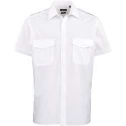 Premier Workwear pánská pilotní košile s krátkým rukávem PR212 white